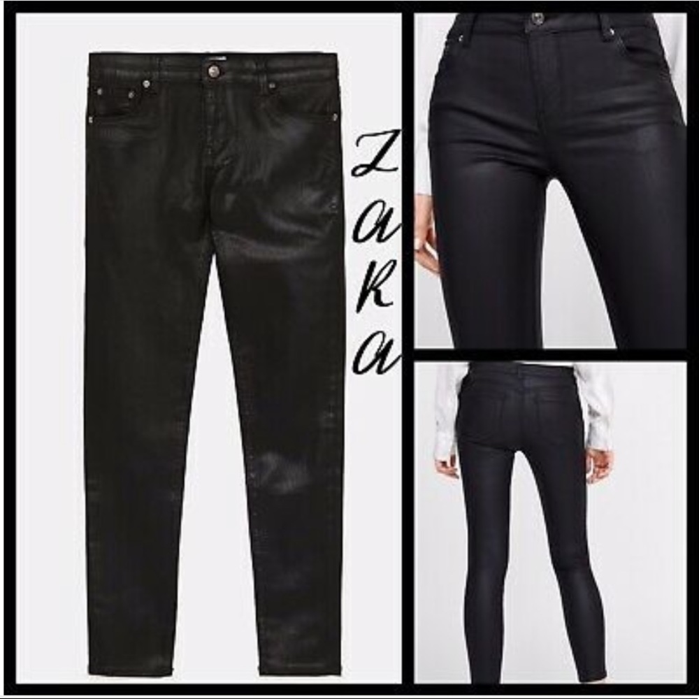ZARA Women  ANKLE SKINNY JEANS COATED